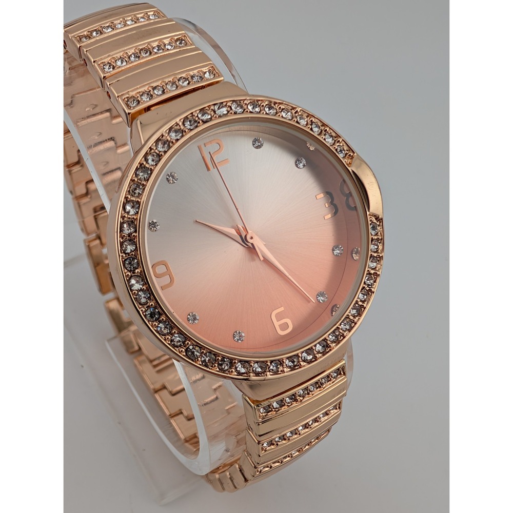 Time and Tru Watch Women 34mm Rose Gold Case 8.25" Band- New Battery‎